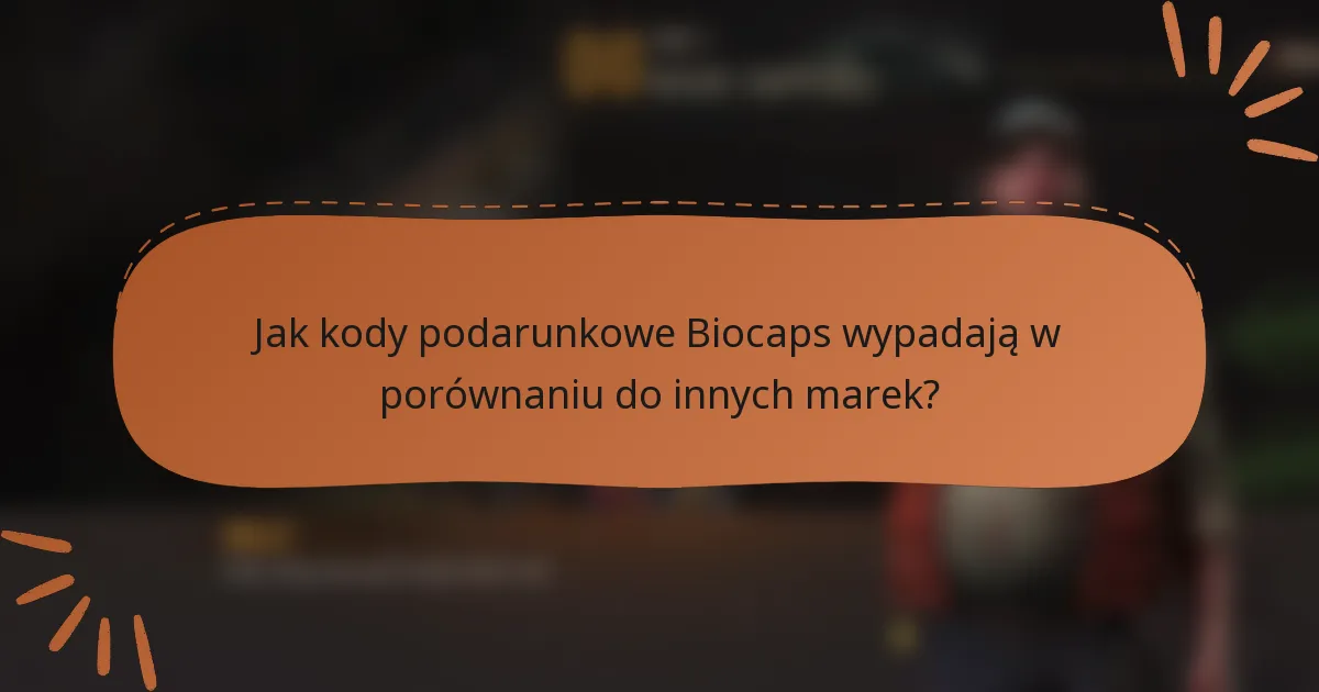 Jak kody podarunkowe Biocaps wypadają w porównaniu do innych marek?