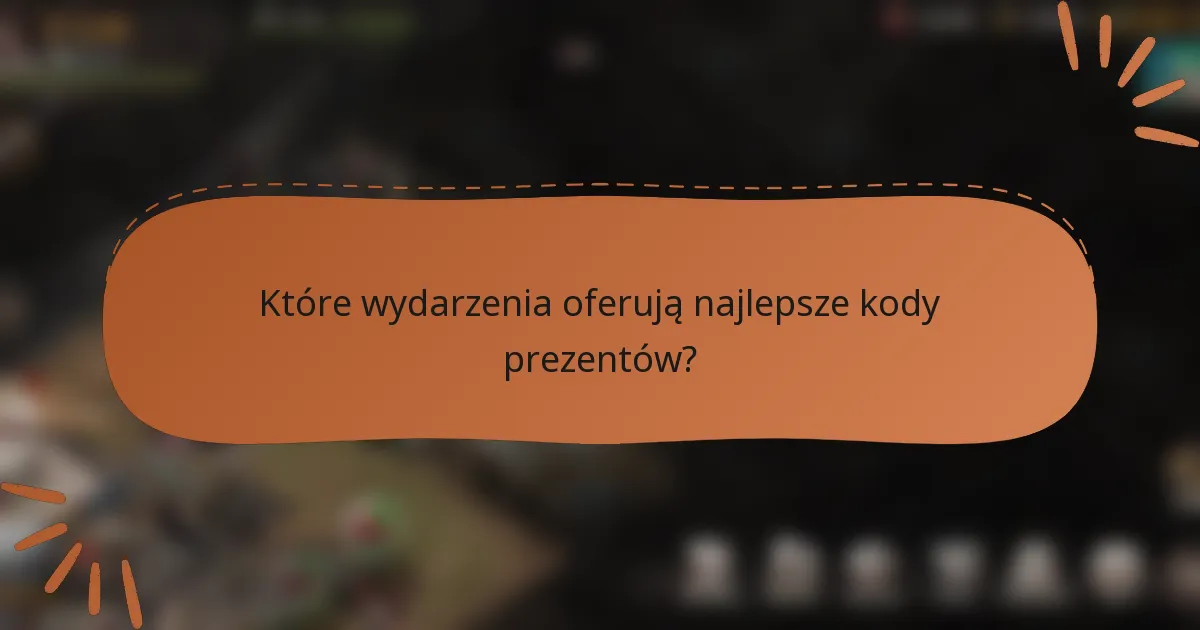 Które wydarzenia oferują najlepsze kody prezentów?